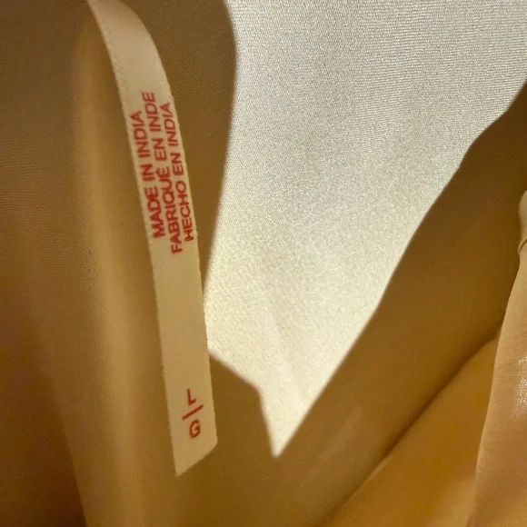 Free People Champagne Satin Maxi Slip Dress L | 90s Minimalist style - Picture 5 of 5